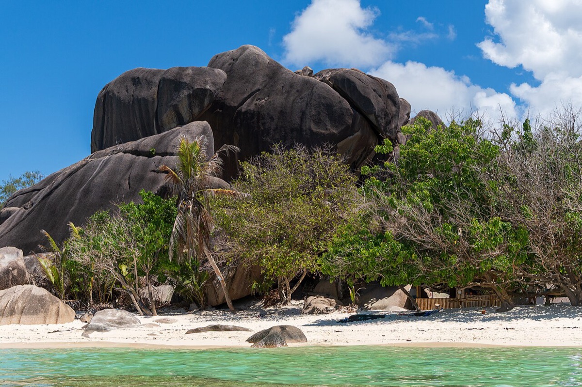 Seychelles — sculpted granite boulders and turquoise water at Anse Source d'Argent, La Digue